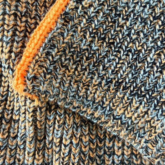TURTLENECK SWEATER ~ BROWN WITH ORANGE TRIM AND STRIPES NWOT - Picture 4 of 6